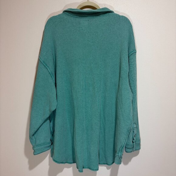 Aerie Lumber Jane Waffle Button Down Shirt Shacket - Picture 8 of 10